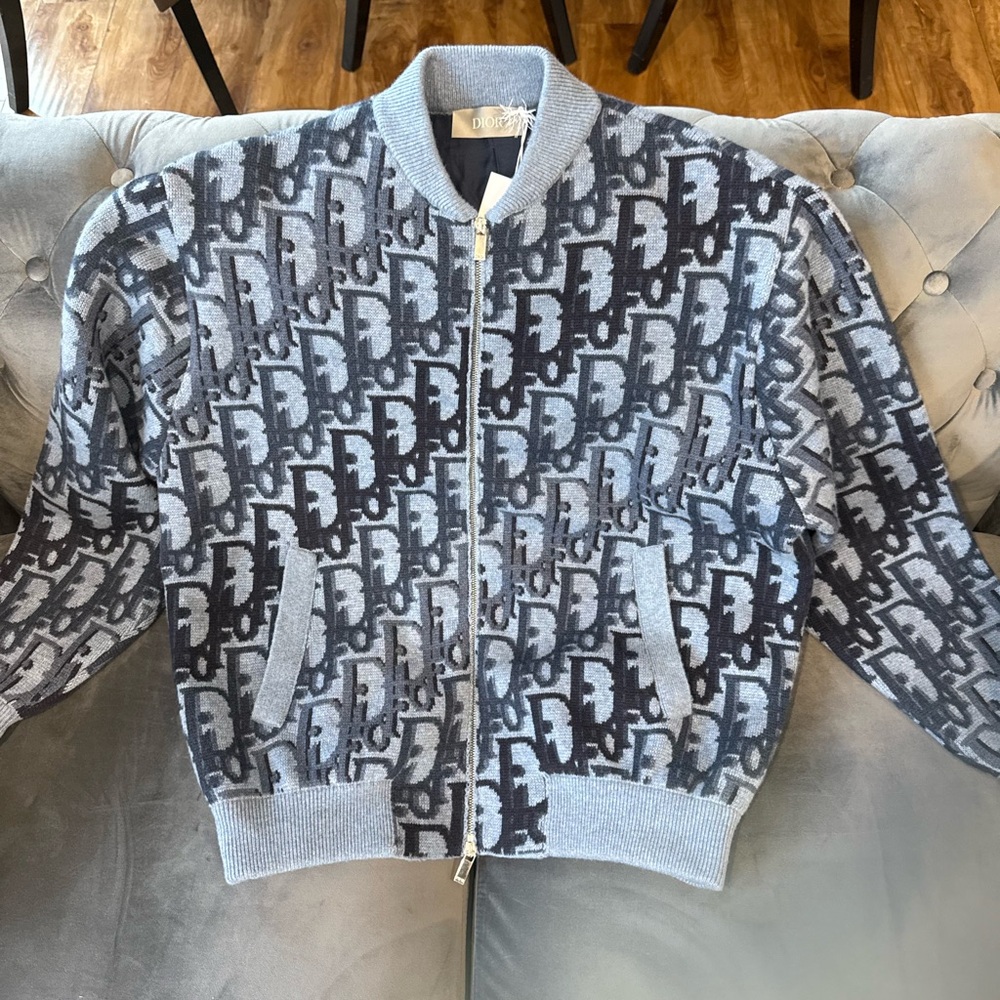 Dior Men's Light Blue Crewneck Sweater